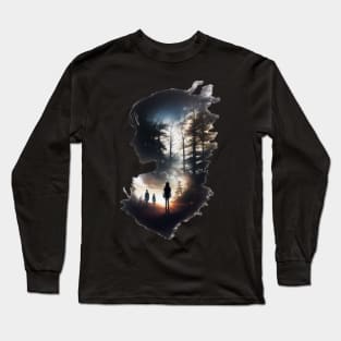 shadow girl in scenery Long Sleeve T-Shirt